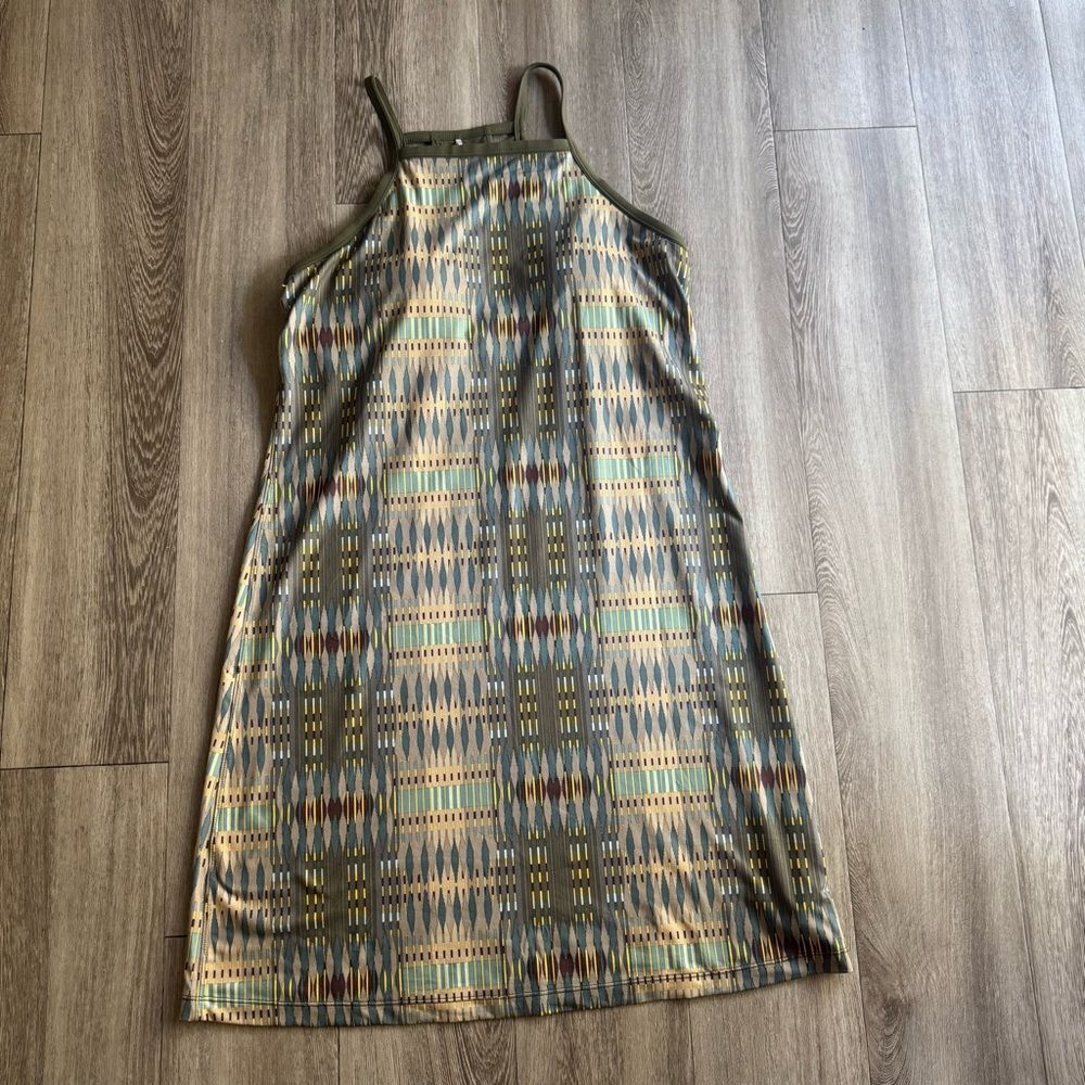 Prana Ardor Elastic Sports Dress Build in Bra Sz M Olive Green Athleisure Comfy - Picture 7 of 15